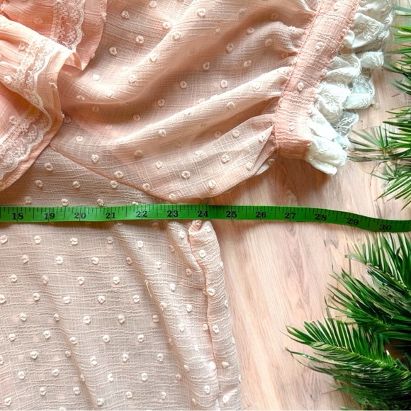 POL Sheer Swiss Dot Ruffle Blouse – Size L - Feminine Lace Top - Picture 7 of 12